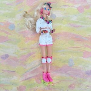 Vintage 1991 Rollerblade Flicker ’n Flash Barbie Doll – Mattel AS IS
